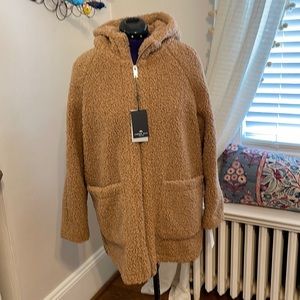 Andrew Marc Seneca hooded faux Sherpa parka
